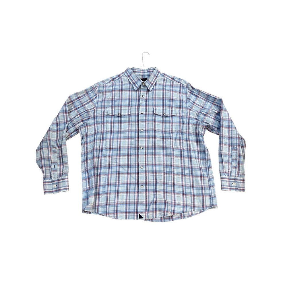 UNTUCKit Men's Plaid Long‎ Sleeve Button Down Shirt XX Large Blue Red Casual